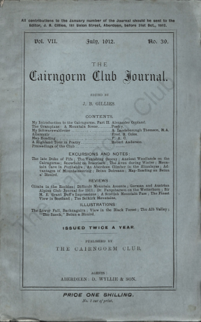 The Cairngorm Club Journal No 39 cover